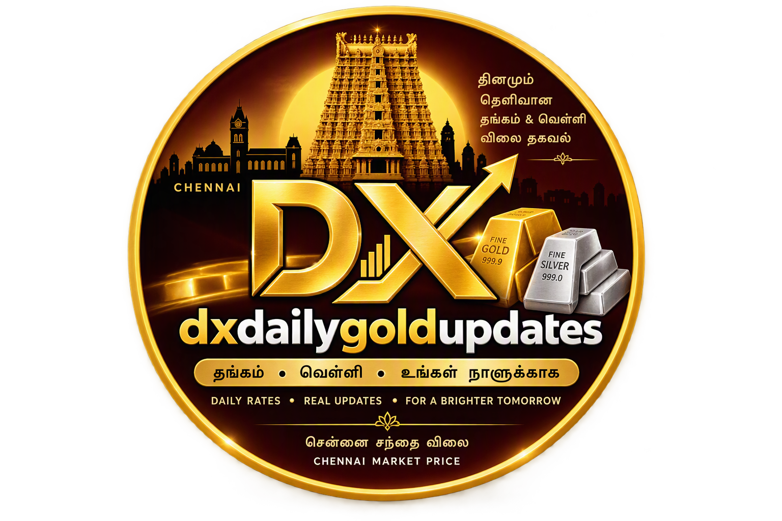 dxdailygoldupdates Tamil gold and silver logo